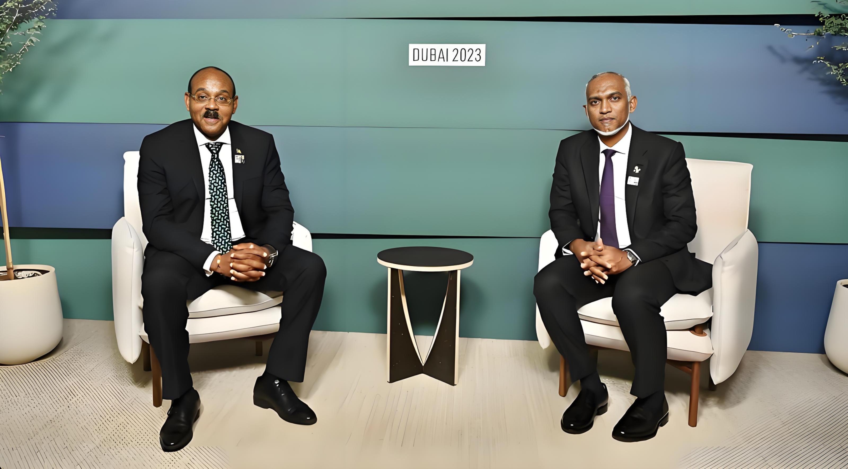 President of United Arab Emirates meets Prime Minister of Antigua and Barbuda at COP28
